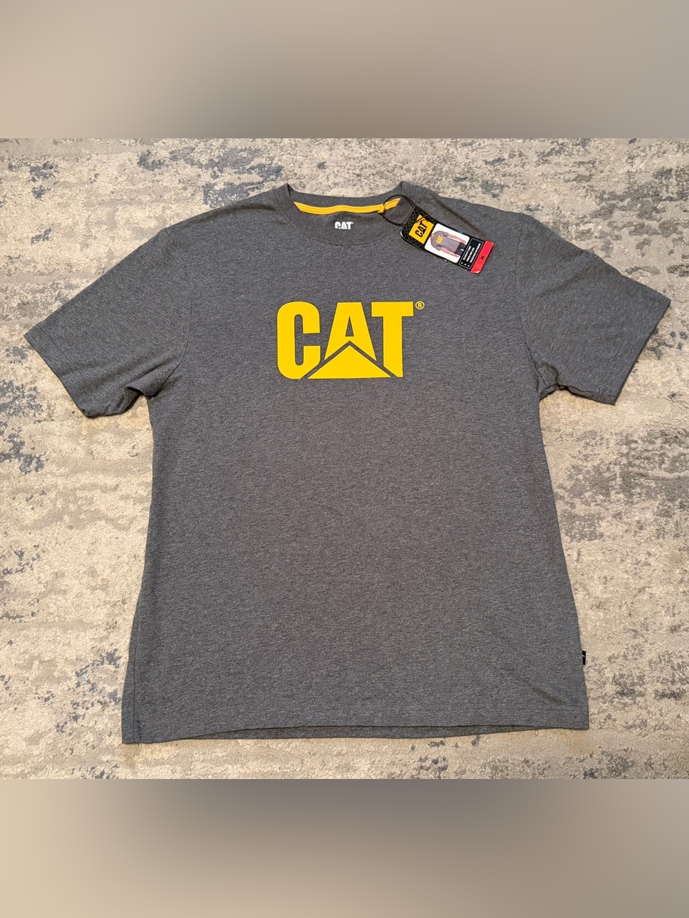 NWT CAT Caterpillar Logo Graphic T-Shirt Men’s Medium Heather Gray SS Workwear